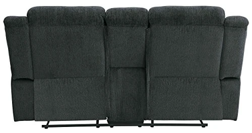 Homelegance Nutmeg Upholstered Double Reclining Loveseat With Console, Charcoal Gray 7 Homelegance Nutmeg Upholstered Double Reclining Loveseat With Console, Charcoal Gray - Image 5