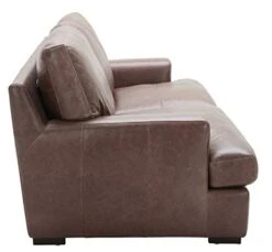 Amazon Brand – Stone & Beam Lauren Genuine Leather Down-Filled Oversized Sofa Couch, 89"W, Dark Brown -Amazon Store 41wZeWj0DhL