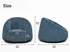 N&V Medium Bean Bag Chair, Adult Size Bean Bag Sack, Foam Filling, Includes Removable And Machine Washable Cover, 37in, Soft Faux Fur (Blue) -Amazon Store 41wfiH9kTNL