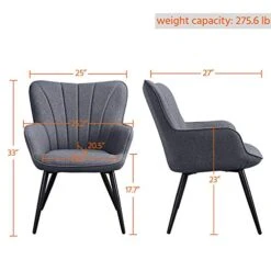 Yaheetech 2PCS Dining Chair Armrest Fabric Armchair Restaurant Chairs Hotel Reception Chairs Leisure Chair Sofa Side Chair Kitchen Dining Room Furniture Set Of 2 Gray -Amazon Store 41wo8dTbsrL