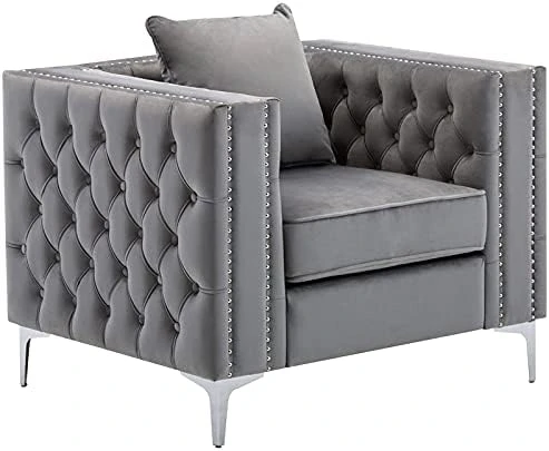 Lilola Home Lorreto Gray Velvet Sofa 12 Lilola Home Lorreto Gray Velvet Sofa - Image 10