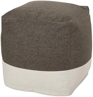 Christopher Knight Home Tattnall Contemporary Two Tone Fabric Cube Pouf, Taupe, Beige 8 Christopher Knight Home Tattnall Contemporary Two Tone Fabric Cube Pouf, Taupe, Beige - Image 6