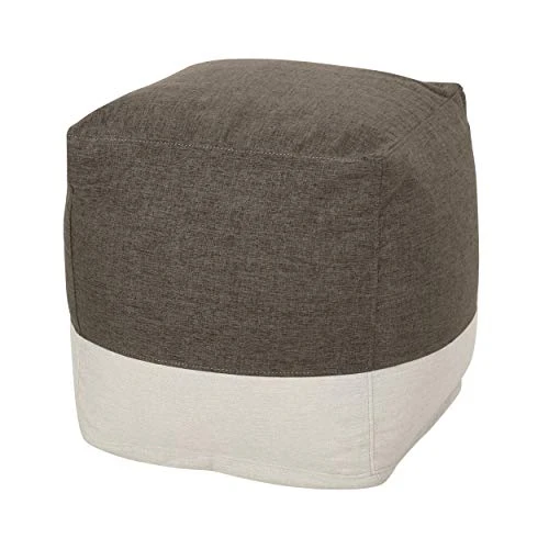 Christopher Knight Home Tattnall Contemporary Two Tone Fabric Cube Pouf, Taupe, Beige 3 Christopher Knight Home Tattnall Contemporary Two Tone Fabric Cube Pouf, Taupe, Beige