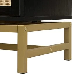 Goujxcy Rattan Accent Storage Cabinet, Farmhouse Wood Sideboard Buffet Cabinet With 2 Doors And Adjustable Shelves, Kitchen Cupboard Server Console Table For Dining Room, Bedroom, Hallway, Black 20 Goujxcy Rattan Accent Storage Cabinet, Farmhouse Wood Sideboard Buffet Cabinet With 2 Doors And Adjustable Shelves, Kitchen Cupboard Server Console Table For Dining Room, Bedroom, Hallway, Black -Amazon Store 41xDG3Se92L