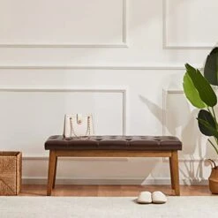 HUIMO Dining Leather Bench,Button-Tufted Entryway Bench, Kitchen Leather Seat Dining, Bedroom End Of Bench, Ottoman Bench, Living Room Solid Wood Indoor Bench,Brown 17 HUIMO Dining Leather Bench,Button-Tufted Entryway Bench, Kitchen Leather Seat Dining, Bedroom End Of Bench, Ottoman Bench, Living Room Solid Wood Indoor Bench,Brown -Amazon Store 41xDrk6EUuL