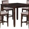 New Classic Furniture Gia 5-Piece Dining Table With Four Chairs, 42" Counter Set, Cherry -Amazon Store 41xKp8XS5OL