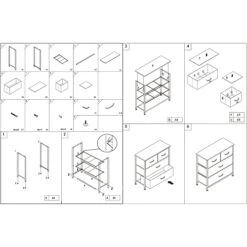 AZL1 Life Concept Dresser Storage Furniture Organizer-Large Standing Chest For Bedroom, Office, Entryway, Living Room And Closet-4 Removable Fabric Drawers, Grey With Black -Amazon Store 41xOeTTbFdL