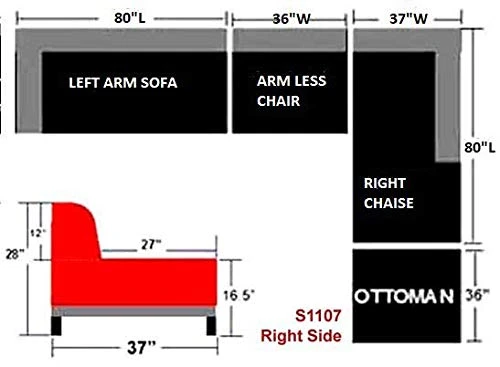 Stendmar 4pc 117" To 153" Modern Dark Gray Microfiber Sectional Couch Sofa S1107RDG 4 Stendmar 4pc 117" To 153" Modern Dark Gray Microfiber Sectional Couch Sofa S1107RDG - Image 2