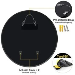 24" Round Mirror Hanging Wall Mounted Circular Mirror Modern Large Circle Mirror Brushed Frame For Bathroom, Vanity, Living Room, Bedroom, Entryway Wall Decor (Gold, 24 Inch) -Amazon Store 41xVQgrrzzL