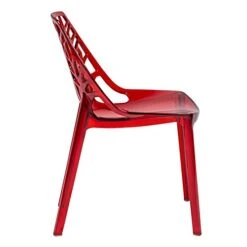LeisureMod Modern Cornelia Dining Chair, Transparent Red -Amazon Store 41xX7AOW5uL