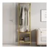 NEPHEW Coat Rack Stand With Shoe Storage Free Standing Hall Tree With Smooth Swivel Wheels For Hallway Living Room Bedroom Metal Frame (Color : Gold, Size : 49 * 33 * 172 Cm) -Amazon Store 41xdZtRFNcL