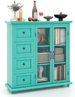 COSTWAY Buffet Sideboard Storage Cabinet, Console Table With 4 Drawers, 2-Glass Door, For Kitchen Dining Room, Entryway, Kitchen Pantry, Buffet Server (White) 20 COSTWAY Buffet Sideboard Storage Cabinet, Console Table With 4 Drawers, 2-Glass Door, For Kitchen Dining Room, Entryway, Kitchen Pantry, Buffet Server (White) -Amazon Store 41xf9P5KwL. AC