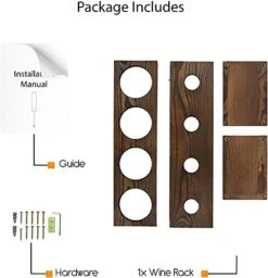 Rustic State Sonoma Wall Mounted Wood Vertical Wine Rack Holder Storage Shelf Organizer For 4 Bottles - Home, Kitchen, Dining Room Bar Décor - Walnut -Amazon Store 41xpXqbNbKL