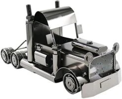 BRUBAKER Wine Bottle Holder 'Truck' - Table Top Metal Sculpture - With Greeting Card -Amazon Store 41xy2JcGIiL