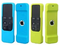 2Pack Remote Case Compatible With Apple TV 4K 4th 5th Generation, HJYuan Shock Proof Silicone Remote Cover Case Compatible With Apple TV 4th 5th Gen 4K Siri Remote Controller - Blue And Green