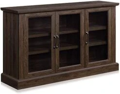 BELLEZE 70 Inch Sideboard Buffet Cabinet, Entertainment Center With Storage, Glass Display Cabinet With Adjustable Shelves Console Table Storage Cabinet For Living Room, Dining Room, Gray Wash -Amazon Store 41y0K3iKhnL. AC