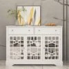 Hitow White Buffet Cabinet, Storage Sideboard With Glass Doors, Kitchen Buffet Storage Cabinet With Drawers & Adjustable Shelves, Entryway Cupboard Console Table (51.1" W X 15.7" D X 35.4" H) -Amazon Store 41y1pvvk4nL