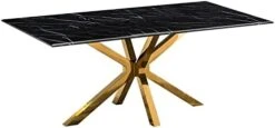 Goderfuu Marble Dining Table - 78 Inch Luxury Modern Dining Room Table With Gold Stainless Steel Base, Rectangle Dining Table Set For 6 To 8, Gold And White Dining Room Table For Kitchen, Dining Room -Amazon Store 41y6E5fHwdL. AC