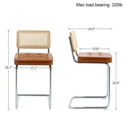 ONEVOG Island Rattan Chairs, Faux Leathe Seating Kitchen Counter Height (24 Inch) Bastool With Sturdy Frame Chrome Legs, Dining Room Home Kitchen Stools Set Of 2 (Brown) 15 ONEVOG Island Rattan Chairs, Faux Leathe Seating Kitchen Counter Height (24 Inch) Bastool With Sturdy Frame Chrome Legs, Dining Room Home Kitchen Stools Set Of 2 (Brown) -Amazon Store 41y90jZsTKL