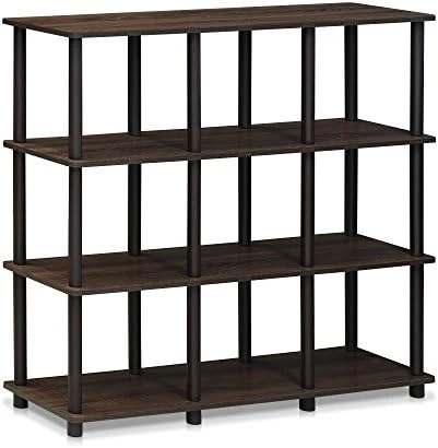 FURINNO 3 Shelves, Turn-N-Tube Ladder Space Shelf, Walnut/Brown 11 FURINNO 3 Shelves, Turn-N-Tube Ladder Space Shelf, Walnut/Brown - Image 9