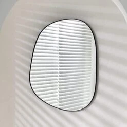 Asymmetrical Mirror For Wall Decor 23"*30", Modern Brass Framed Wall Mirror For Living Room Bathroom Bedroom Entryway ELE-STOU-0064G -Amazon Store 41yBvvUJcVL. AC