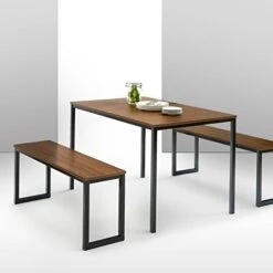 Zinus Louis Modern Studio Collection Soho Dining Table With Two Benches (3 Piece Set) - Espresso -Amazon Store 41yGffPEIZL. AC