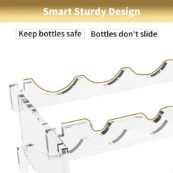 8 Bottle Wine Rack Countertop Free Standing Floor Stackable Modular Countertop Small Wine Holder 2-Tier Display Wine Storage Shelves Transparent Acrylic Wine Bottle Holder For Kitchen Bar Cabinets -Amazon Store 41yGk4YDU7S