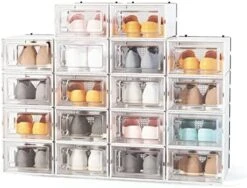 Clear Shoe Boxes Stackable,18 Pack Shoe Case Fit Up To US Size 10,Small/White 17 Clear Shoe Boxes Stackable,18 Pack Shoe Case Fit Up To US Size 10,Small/White -Amazon Store 41ySX7 13qL. AC