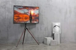 TechOrbits Tripod TV Stand With Mount - Non-Slip TV Mount Stand For Floor, Universal Fit, 45" To 65" TVs, Height Adjustable W/ 360 Degree Swivel, TV Stand For Bedroom, Living Room -Amazon Store 41yTbGFzsjL