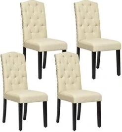 Giantex Parsons Chairs, Set Of 2 Uphostered Kitchen Dining Chairs W/Wood Legs, Padded Seat, Linen Fabric, Nails, Tufted Dining Chairs, Ideal For Dining Room, Kitchen, Living Room -Amazon Store 41yaaaFFrjL. AC