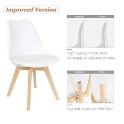 Furmax Mid Century Modern DSW Dining Chair Upholstered Side Chair With Beech Wood Legs And Soft Padded Shell Tulip Chair For Dining Room Living Room Bedroom Kitchen Set Of 4 (White) 13 Furmax Mid Century Modern DSW Dining Chair Upholstered Side Chair With Beech Wood Legs And Soft Padded Shell Tulip Chair For Dining Room Living Room Bedroom Kitchen Set Of 4 (White) -Amazon Store 41yp1ybuavL