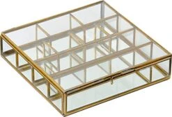 キーストーン(Key Stone) Collection Square Partition Glass Case, W20.5×D20.5×H5cm, Brass -Amazon Store 41yr57StFL. AC