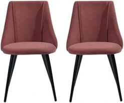 FurnitureR Mid-Century Dining Room Chairs Set Of 2, Side Chair Velvet Upholstered Seat With Metal Frame, Yellow -Amazon Store 41z7E5W6gL. AC