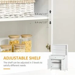 HOMCOM Modern 58" Kitchen Buffet With Hutch, Microwave Cabinet With Drawer And Storage Cupboard, White 12 HOMCOM Modern 58" Kitchen Buffet With Hutch, Microwave Cabinet With Drawer And Storage Cupboard, White -Amazon Store 41z84npmUQL