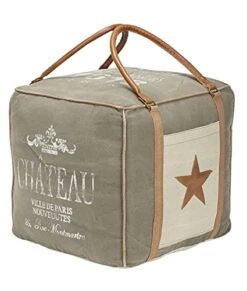 Deco 79 Canvas Square Pouf With Leather Handles, 21" X 21" X 17", Gray 15 Deco 79 Canvas Square Pouf With Leather Handles, 21" X 21" X 17", Gray -Amazon Store 41zB3RHdinS