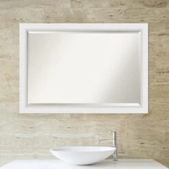 Amanti Art Vanity Wood Framed Bathroom Mirror, Glass Size 36x24, Blanco White -Amazon Store 41zGJRjugNL