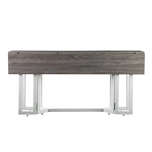 SEI Furniture Driness Drop Leaf Console To Dining Convertible Table, Weathered Gray, White 5 SEI Furniture Driness Drop Leaf Console To Dining Convertible Table, Weathered Gray, White - Image 3