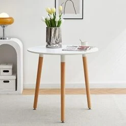 FMD 31.5 Inch Industrial Round Dining Table For 2, Small Wood Circle Table With Black Metal Legs For Kitchen Living Room -Amazon Store 41zMBeVrEL. AC 1