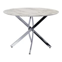 Milan Shrada Dining Table, White/Gray