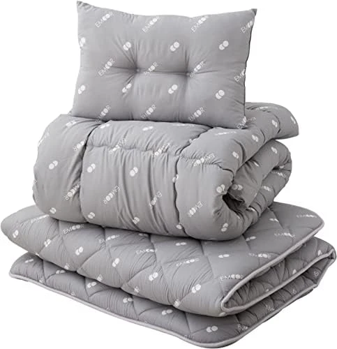 EMOOR Japanese Futon Set (Mattress, Comforter, Pillow) Twin-XL Made In Japan, Light-Gray, CLASSE III Foldable Sleeping Bed Tatami Mat Shikibuton 7 EMOOR Japanese Futon Set (Mattress, Comforter, Pillow) Twin-XL Made In Japan, Light-Gray, CLASSE III Foldable Sleeping Bed Tatami Mat Shikibuton - Image 5