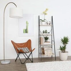 Humble Crew Bookcase 4-Tier 71" Tall Wood Ladder Shelf, Sandwashed Grey -Amazon Store 41zZn5jAEfL