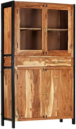 SKM Highboard 39.4"x15.7"x68.9" Solid Mango Wood 10 SKM Highboard 39.4"x15.7"x68.9" Solid Mango Wood - Image 8