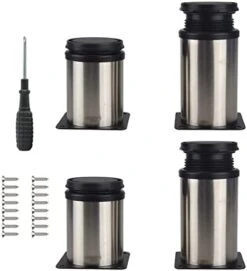 ZYHZJC Pieds En Métal Pour Armoire De Meuble, Pieds De Rechange En Acier Inoxydable, Pieds D'armoire De Cuisine Réglables, Argent, Pour Canapé, Table Basse, Commode, 4 Pièces,15cm(5.9in) -Amazon Store 41zetYOM8HL. AC