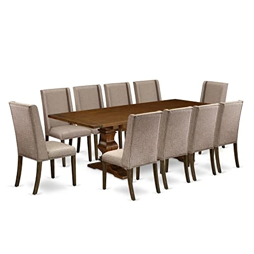 East West Furniture LAFL11-87-16 Dinner Table Set, Large 5 East West Furniture LAFL11-87-16 Dinner Table Set, Large - Image 3