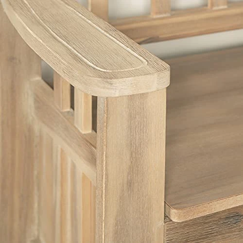 Linon Natural Washed Storage Frankie Bench, Seat Height Of 18" 6 Linon Natural Washed Storage Frankie Bench, Seat Height Of 18" - Image 4