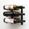 VintageView W Series (1 Ft) - 6 Bottle Wall Mounted Wine Rack (Satin Black) Stylish Modern Wine Storage With Label Forward Design