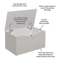 Badger Basket Flat Top Toy Box And Storage Bench For Kids, Playroom Storage, White -Amazon Store 41zpVZp41gS
