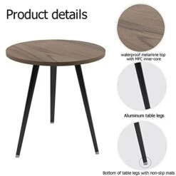 SENGLIDA Round Modern Wooden Dining Table Cocktail Table With Aluminum Legs For Kitchen Living Room Leisure Coffee Table, Light, Self-Assembly,27"*30" (W*H) -Amazon Store 41zqmAndXlL