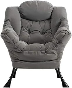 AcozyHom Modern Large Cotton Fabric Lazy Chair,Accent Contemporary Lounge Chair, Single Steel Frame Leisure Sofa Chair With Armrests And A Side Pocket, Smoky Grey 23 AcozyHom Modern Large Cotton Fabric Lazy Chair,Accent Contemporary Lounge Chair, Single Steel Frame Leisure Sofa Chair With Armrests And A Side Pocket, Smoky Grey -Amazon Store 41zxZRLDddL. AC