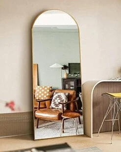 Otlsh 16"x48" Arched Mirror, Wall Mirror, Hanging Mirrors With Leather Strap, Full Length Mirror, Wall Mounted Arch Mirror, For Living Room, Bathroom, Bedroom, Entryway -Black -Amazon Store 41zxmI7PCL. AC